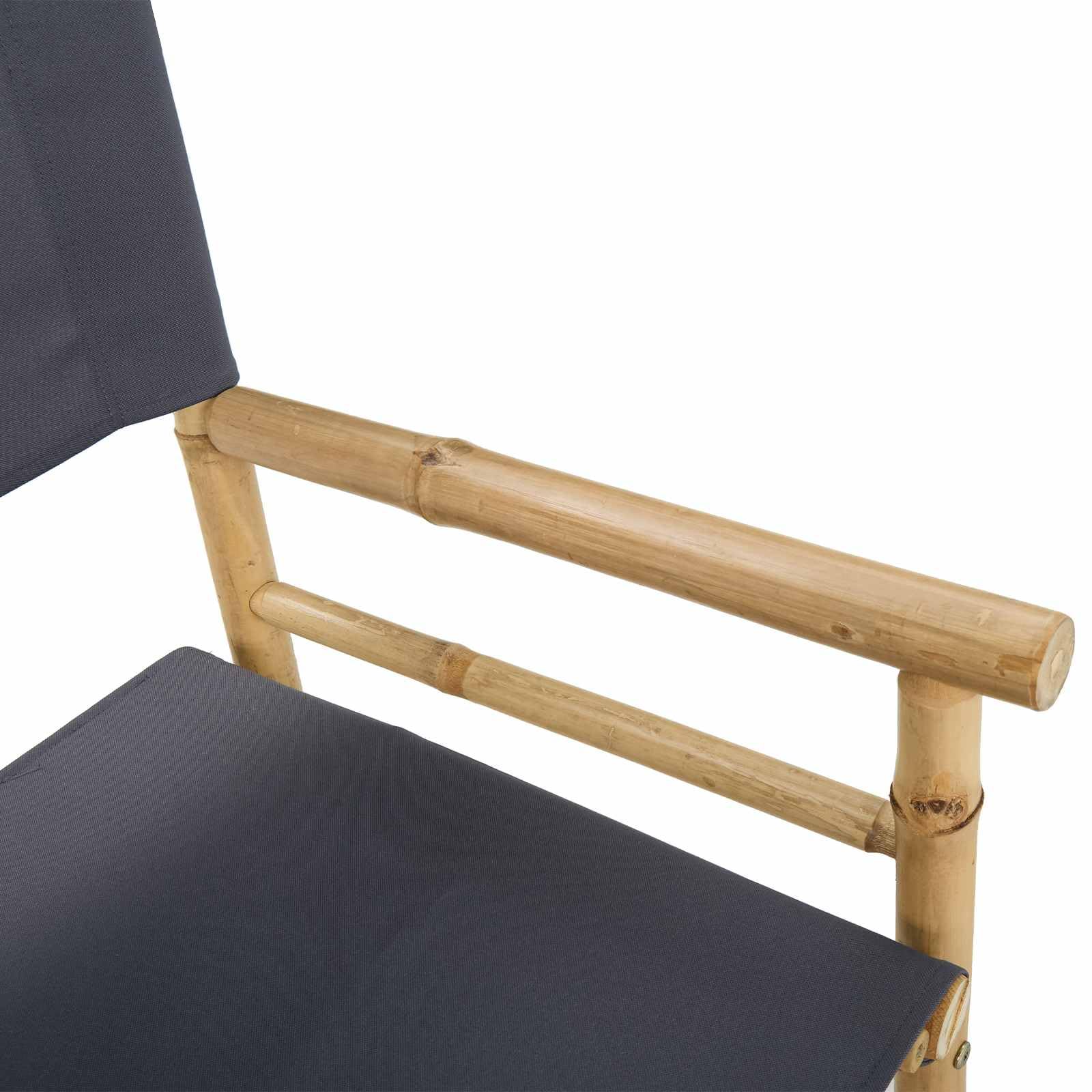 Set di 2 sedie da regista pieghevoli in bambù, elegante sedia da regista naturale, per giardino, balcone e interni, stabile sedia pieghevole con braccioli, 58 x 48 x 115 cm
