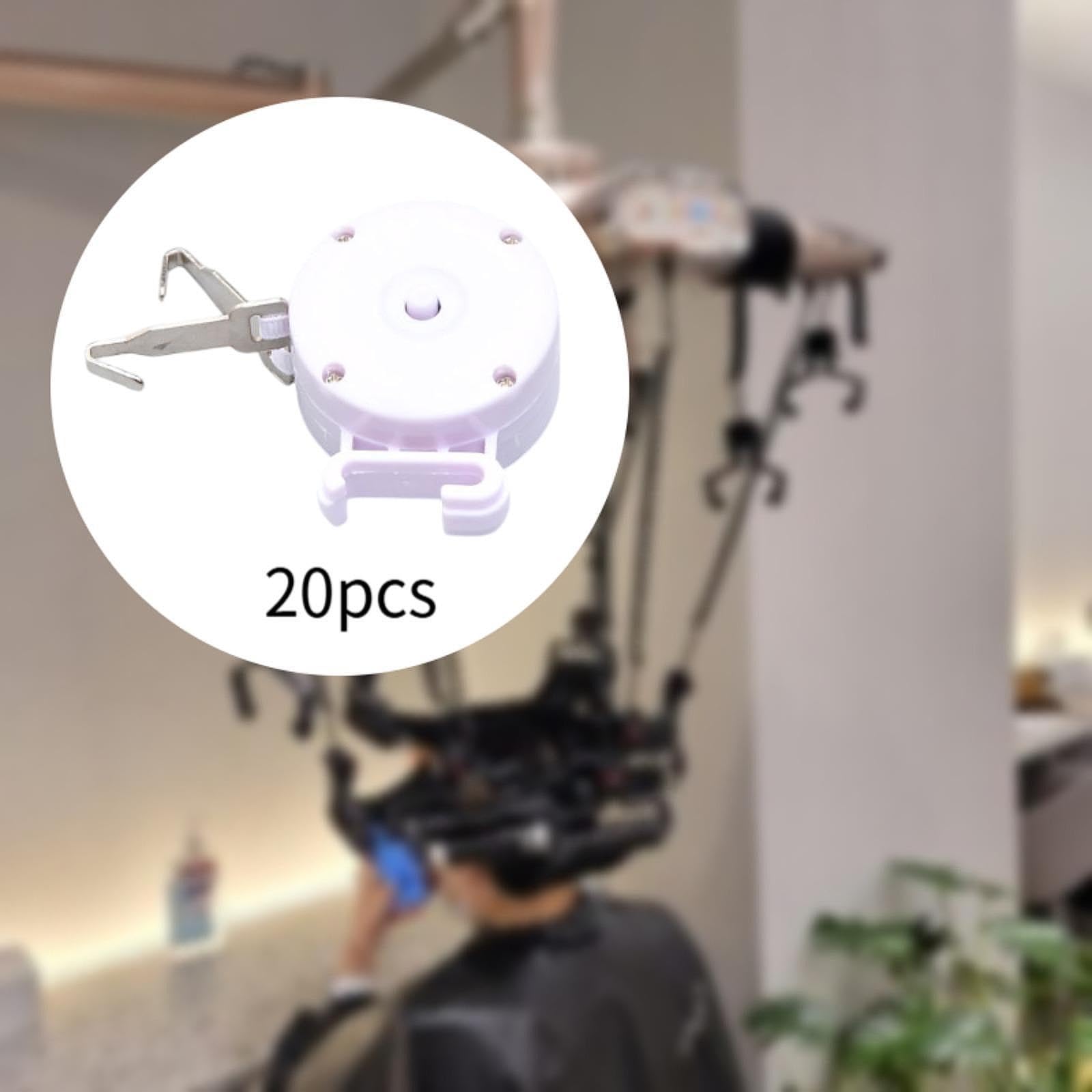 Almencla 20 Stück Digitales Dauerwellenmaschine Zugdrahtbox Universal Drahtaufbewahrungsbox Perm Stange Drahtaufhänger Haken Hitzebeständig Au, White B