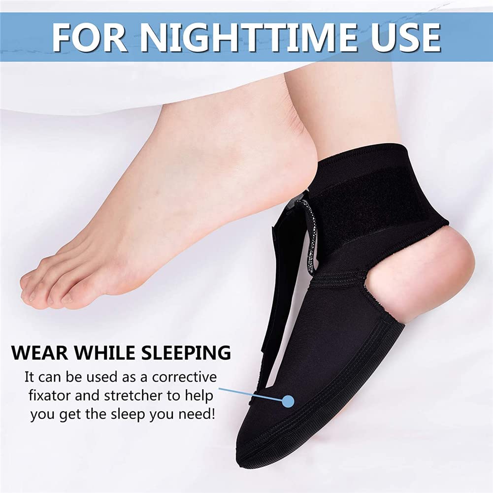 Férula de compresión de cobre para fascitis plantar, soporte para fascitis plantar, férula para pie caído dorsal para pie derecho o izquierdo, férulas de estiramiento suave para pies, sueño, M
