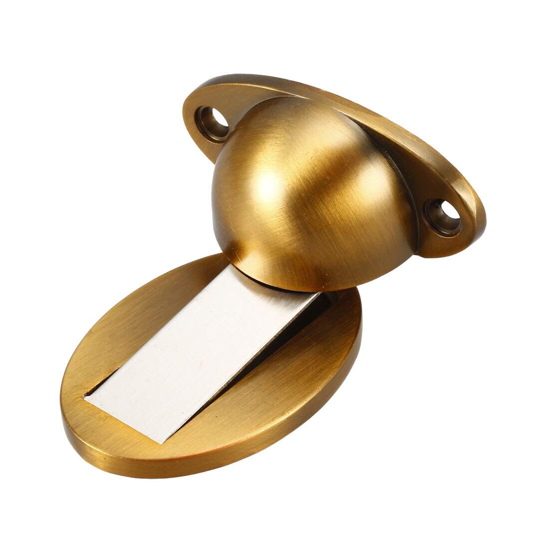 2pcs Magnetic Door Stopper Metal Stop Catch Holder with Hardware Screws Gold Tone