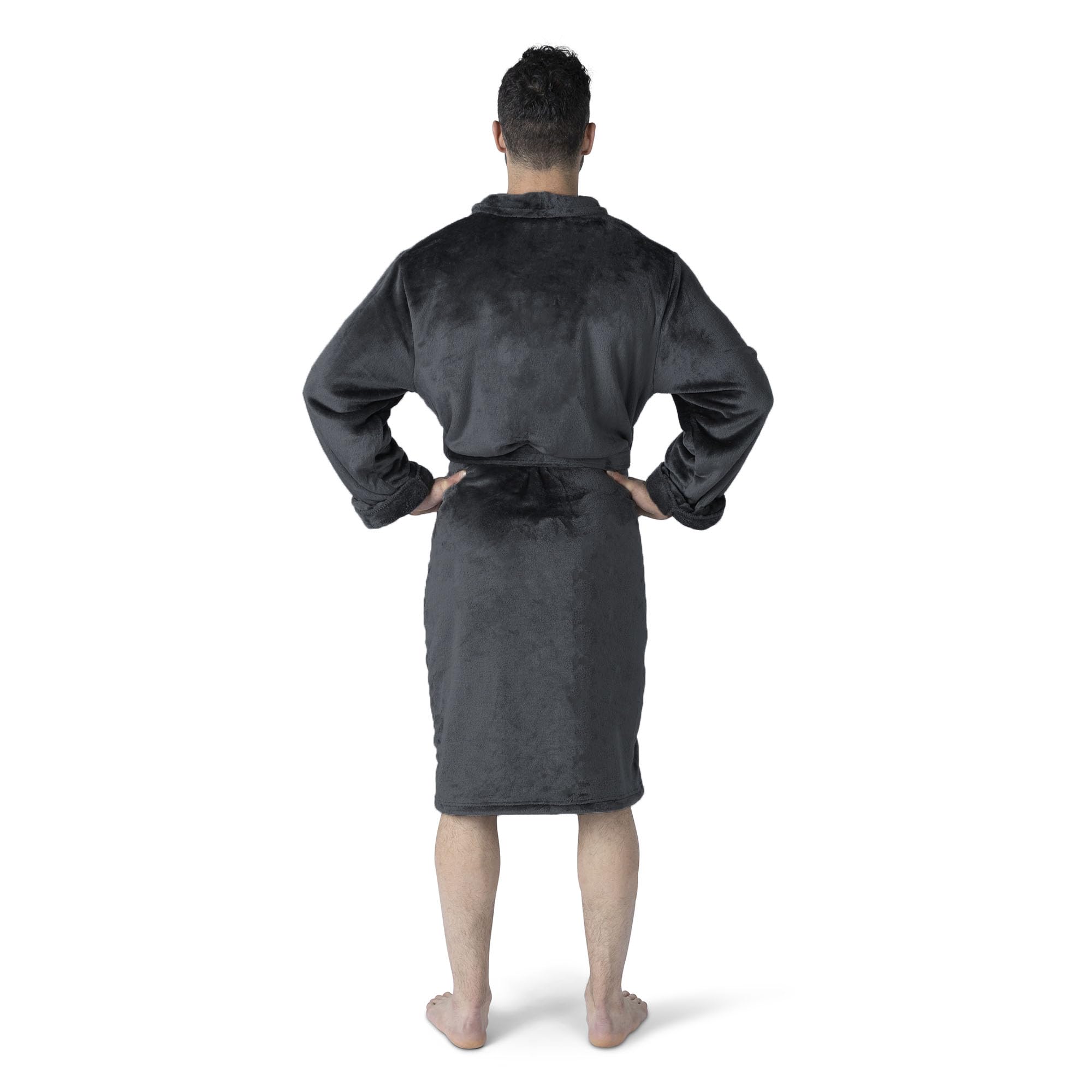 Northwest Bata de baño para hombre con parche de transferencia de tacto sedoso, color negro, talla XL, Fast Track Negro, XL