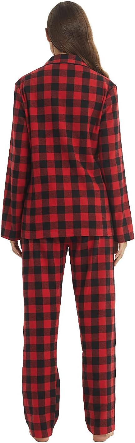 LANBAOSI Women Flannel Pajamas Set - Long Sleeve Top and Bottom - Ladies Lightweight Flannel PJs - Image 3
