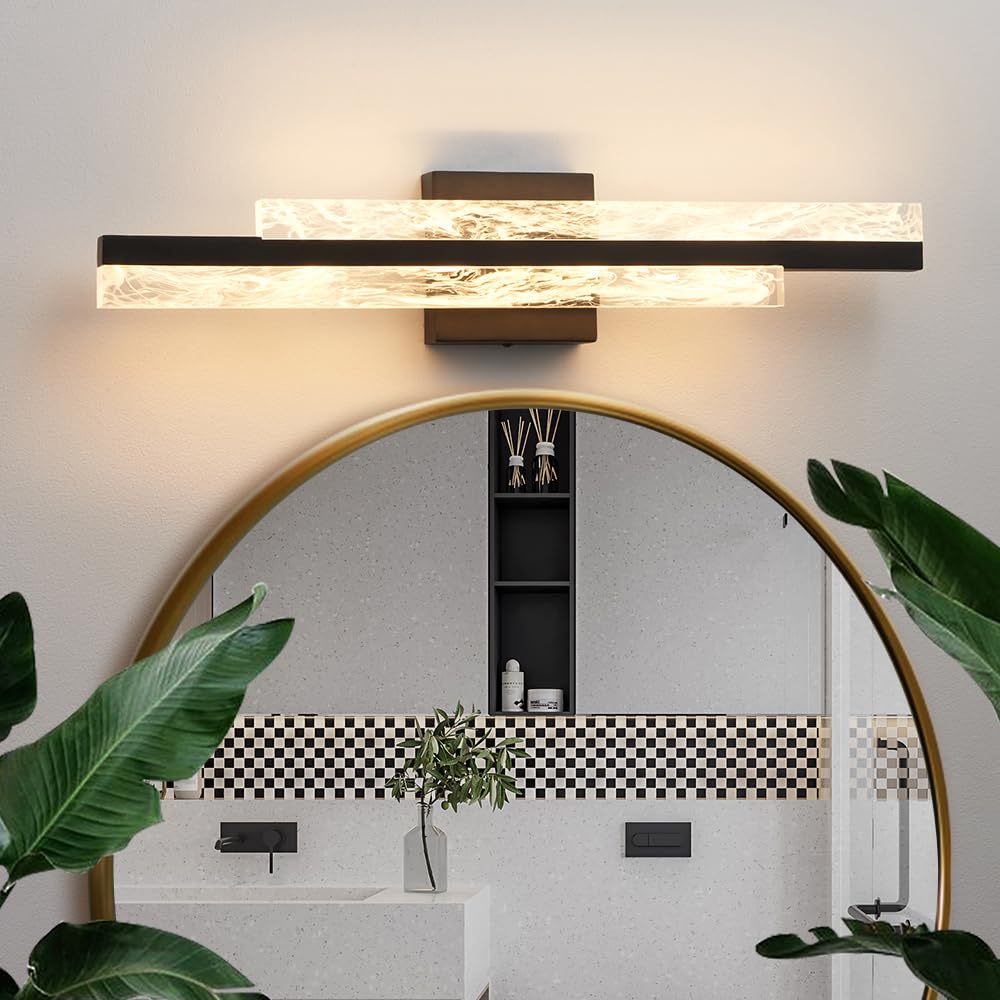 Photo 1 of Black Bathroom Vanity Light 23.6 inch, Modern LED Bathroom Wall Sconces Over Mirror, 18W Dimmable 3000K, Wall Lighting Fixtures for Bathroom Bedroom Living Room Cabinet