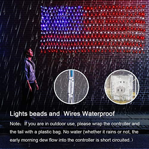American Flag Lights With 420 Super Bright Leds,Kazoku Waterproof Led Flag Net Light Of The United States For Yard,Garden Decoration, Festival, Holiday, Party Decoration,Christmas Decorations #TOP3