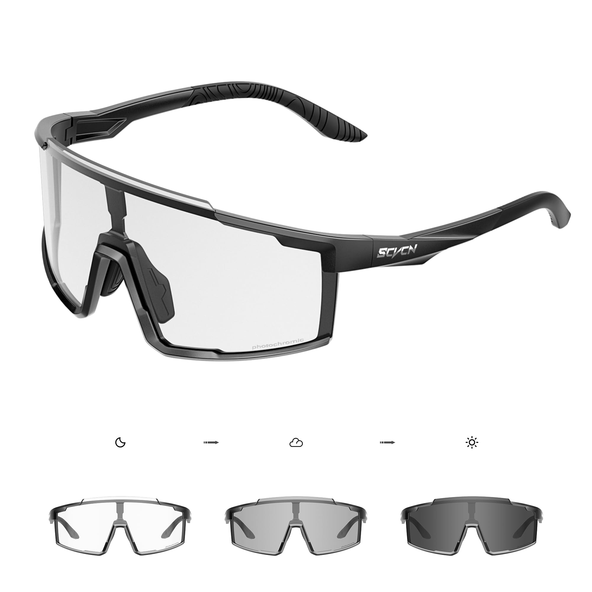 SCVCN Gafas Ciclismo Fotocromaticas Transparentes Gafas de Sol Deportivas Hombre Mujer Protección UV400 Para Ciclismo Mtb Bicicleta Running Conducir