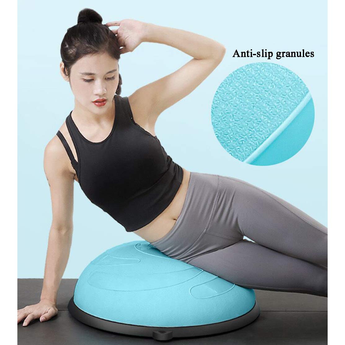 Halb Ball Balance Trainer, Gleichgewicht Trainerair Pump und Widerstand Bands inklusive für Core Training Home Fitness Strengthexercise Workout Gym
