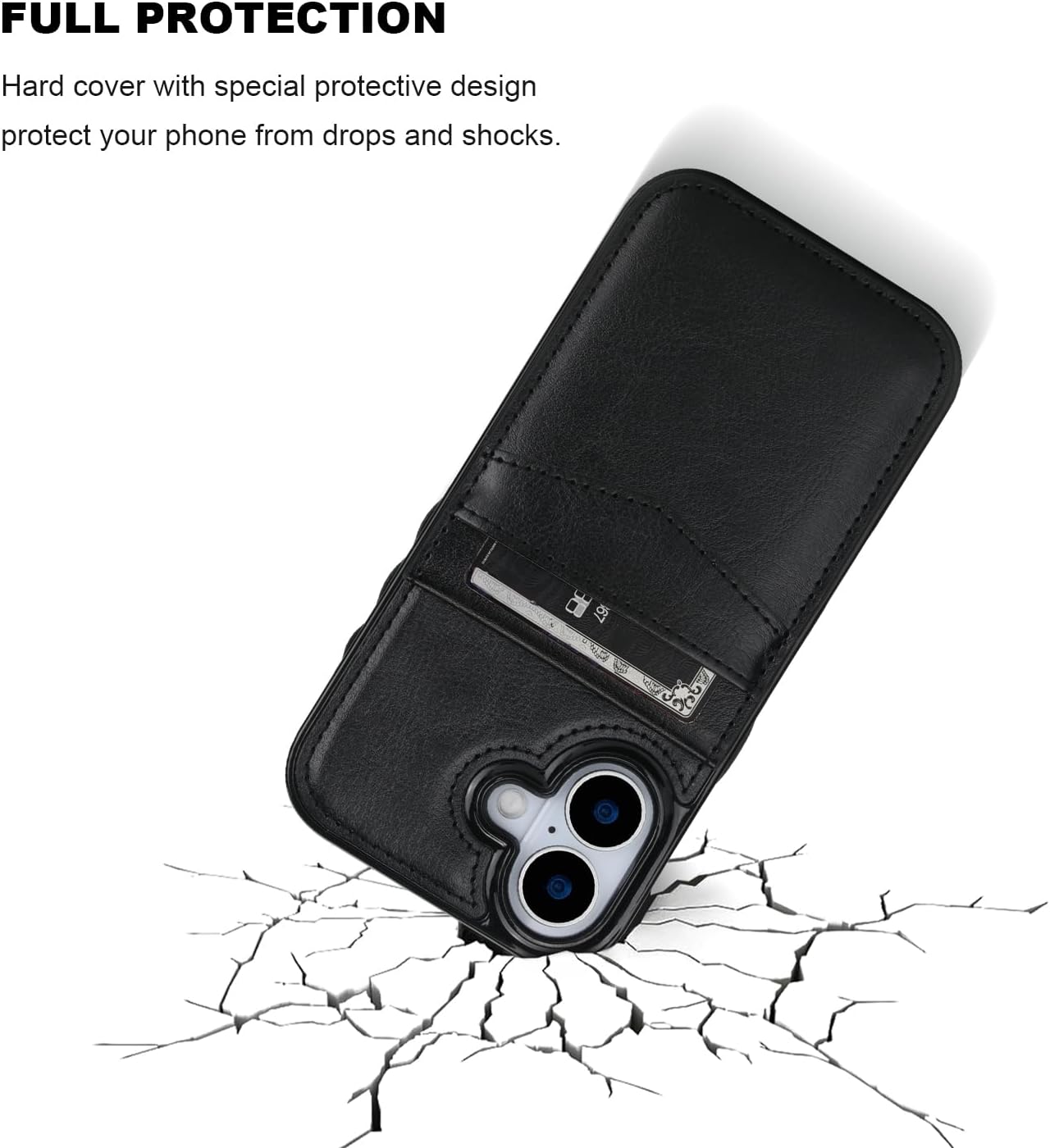 KIHUWEY for iPhone 17 Case Wallet Compatible with MagSafe Wireless Charging, Credit Card Holder, RFID Flip Leather Magnetic Clasp Kickstand Heavy Duty Protective Cover 6.3 Inch (Black) - Image 7