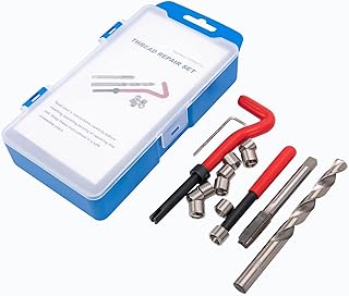 ASDFGHT M10x1.25 Thread Repair Kit, Metric and SAE Thread Repair Kit, Helicoil Thread Repair Kit, HSS Drill Helicoil Repair Kit Suitable for All Metals, Composites, Polymers and Other Materials