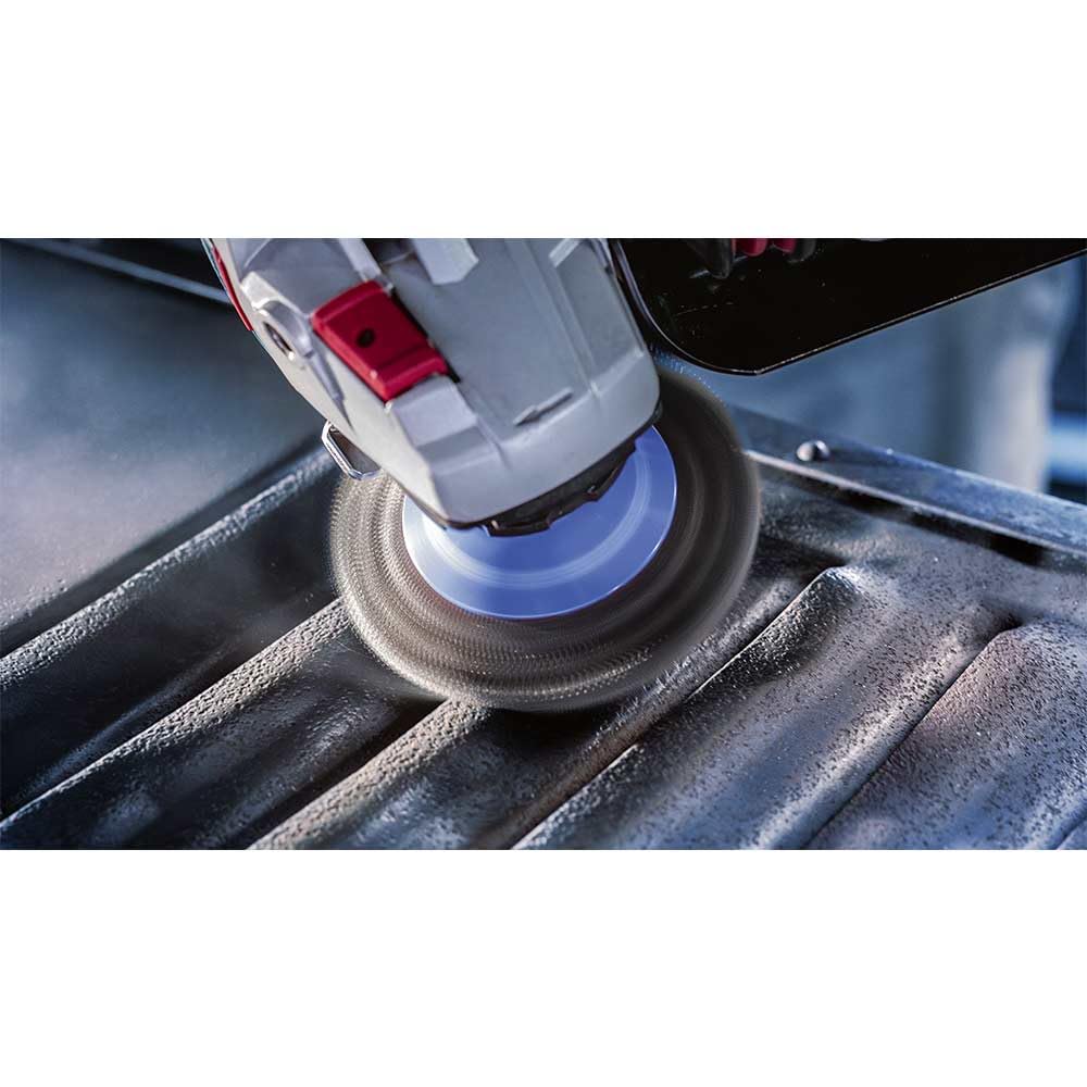 Bosch 1x Spazzola per smussatura PRO Stainless Steel clean a filo ondulato piccole, filetto M14 (per Metalli non ferrosi, Acciaio, Ø 100 mm, Professional Accessorio Smerigliatrice angolare piccola)