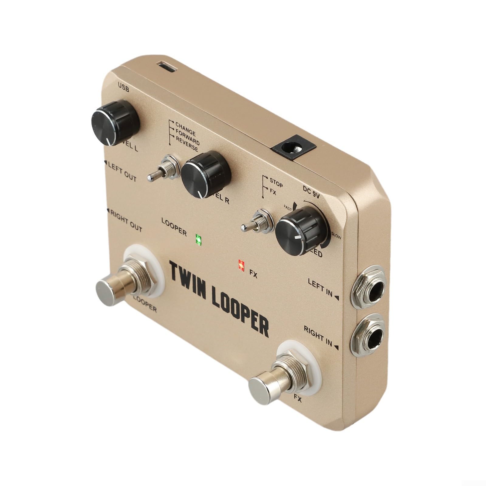 Rowin Looper Station para guitarra eléctrica, grabadora de 10 minutos con bucle inverso y efectos de media velocidad, herramienta de práctica de aleación de aluminio True Bypass