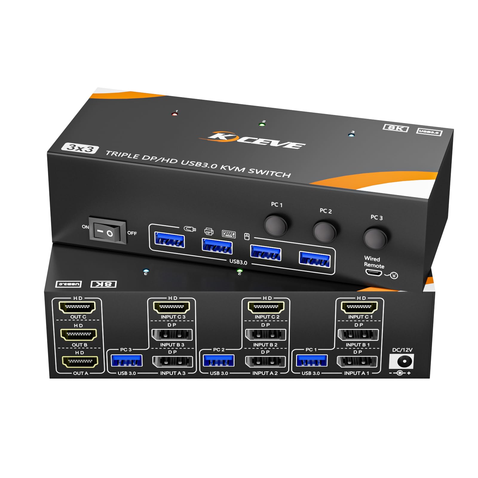 Amazon.co.jp: KCEVE 8K KVM スイッチ 3 モニター 3 コンピューター