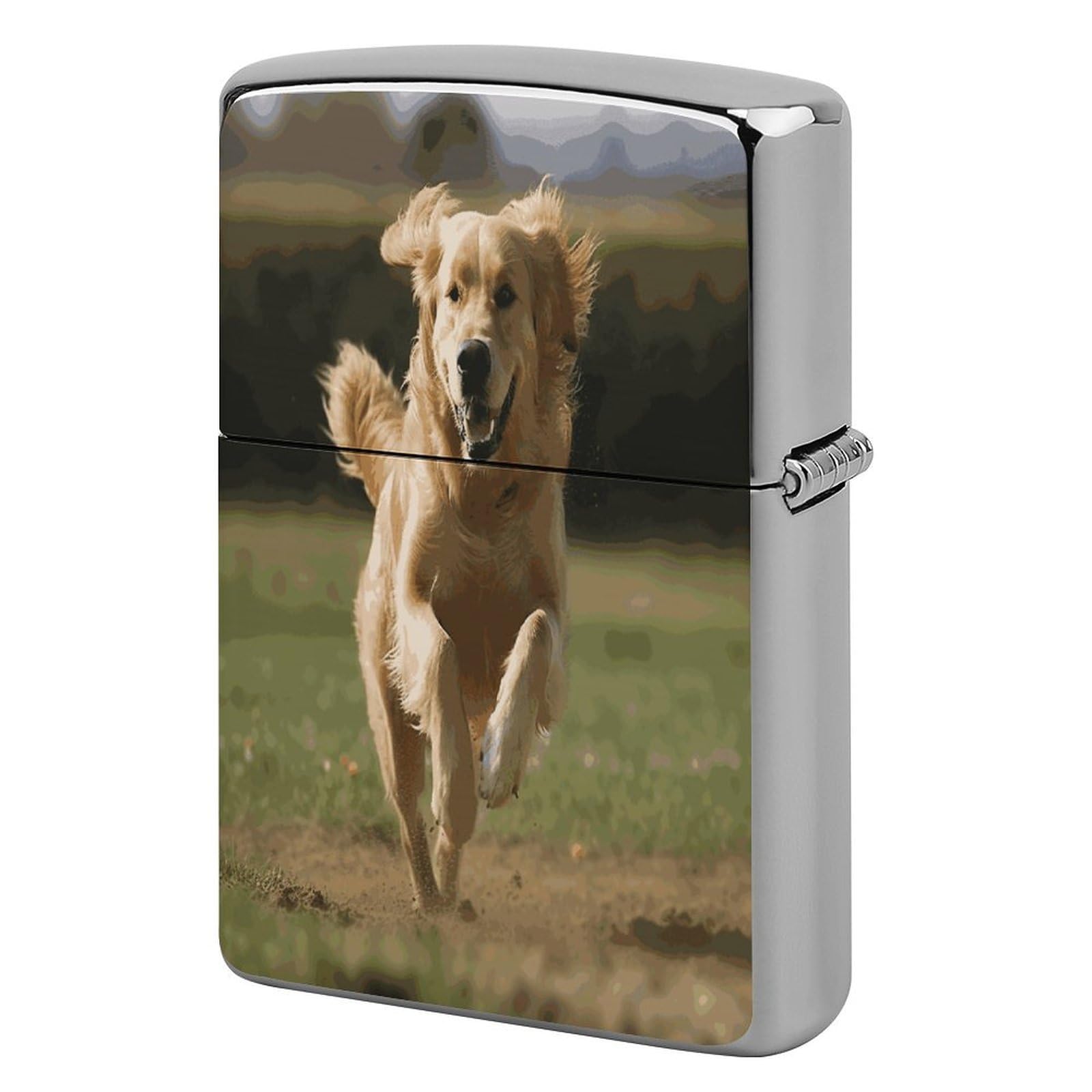 Fekiloot Style Golden Retriever Running Lighter Case Cover Lighter Holder