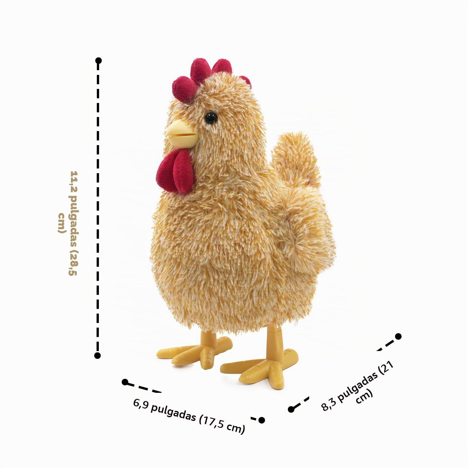 YH YUHUNG Juguetes de peluche interactivos mamá gallina, canta y pone huevos, animal electrónico de granja para niños pequeños a partir de 3 años, con pollitos y gusano de alimentación (Amarillo)