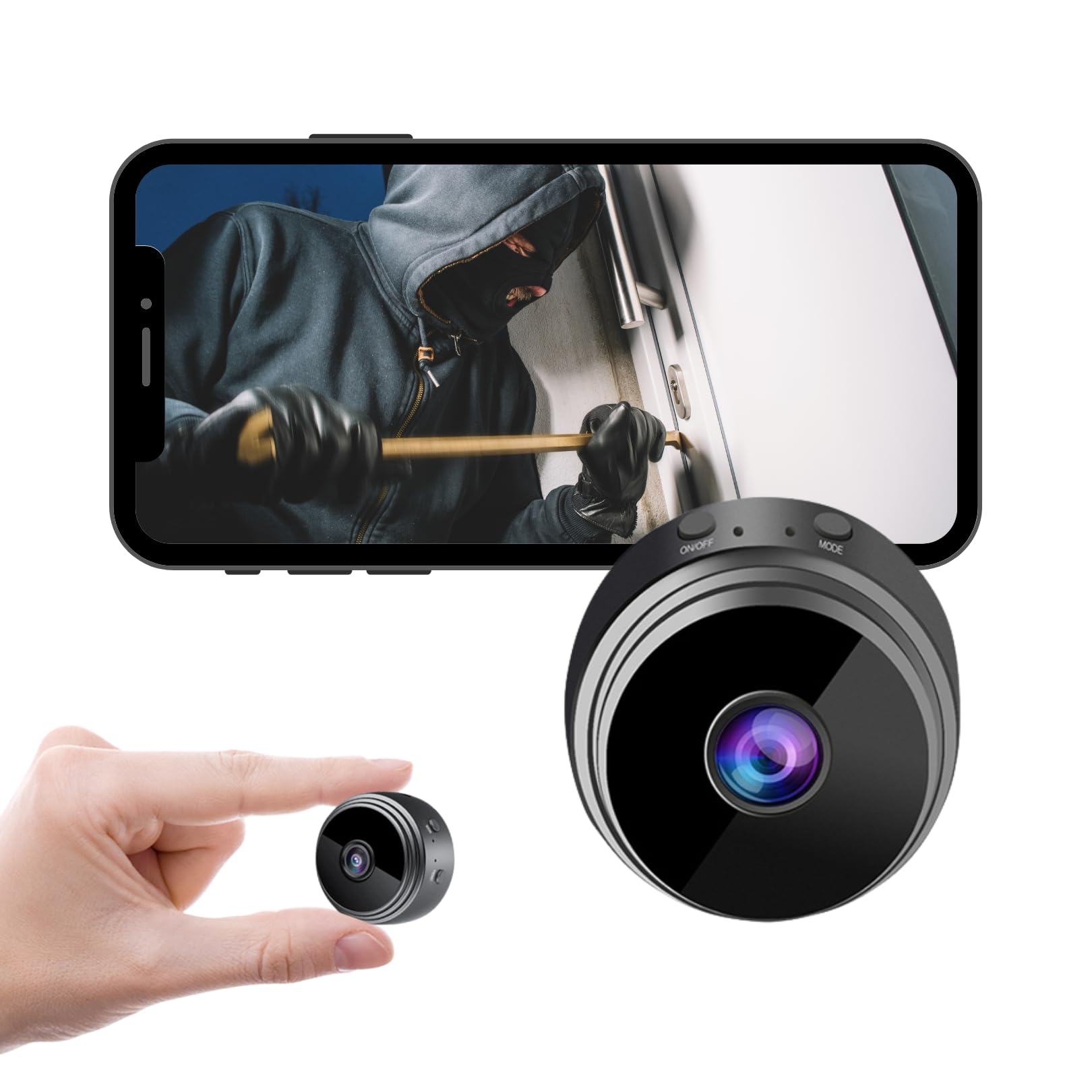 Hidden Camera HD 1080P Surveillance Security with Motion Detection and Night Vision, WiFi Wireless Camera, Indoor Camera, Nanny Cam, Spy Camera, Mini Camera for Pet, Baby and Nanny