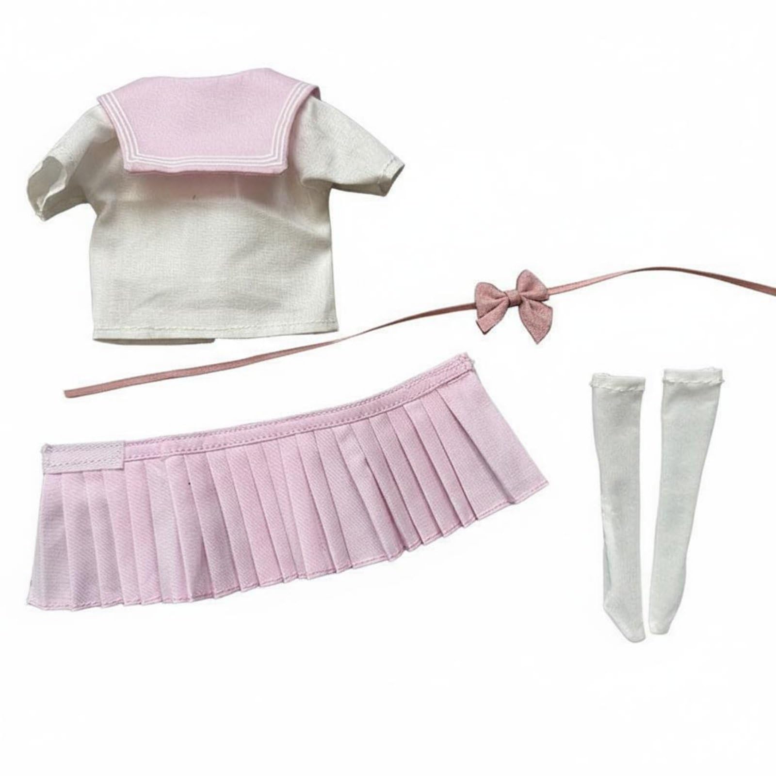 Abito Donna Uniforme Marinaretta Giacca Scolastica Gonna Accessori Tessuto Morbido Adatto per Collezionisti Bambole Action Figure Esposizione, Rosa