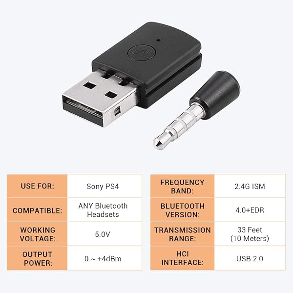 MagiDeal Adattatore Wireless USB 2 0 Bluetooth V4 0 Dongle per Playstation PS4