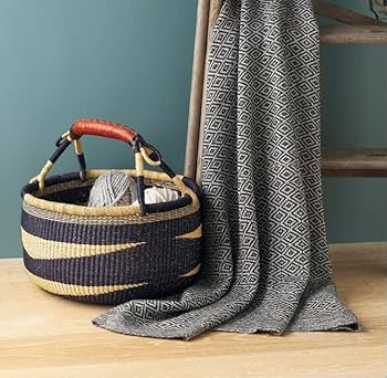 ストライプ　ボルガバスケット ボルガバスケット・ブルキナバスケット｜民芸雑貨 アフリカ雑貨