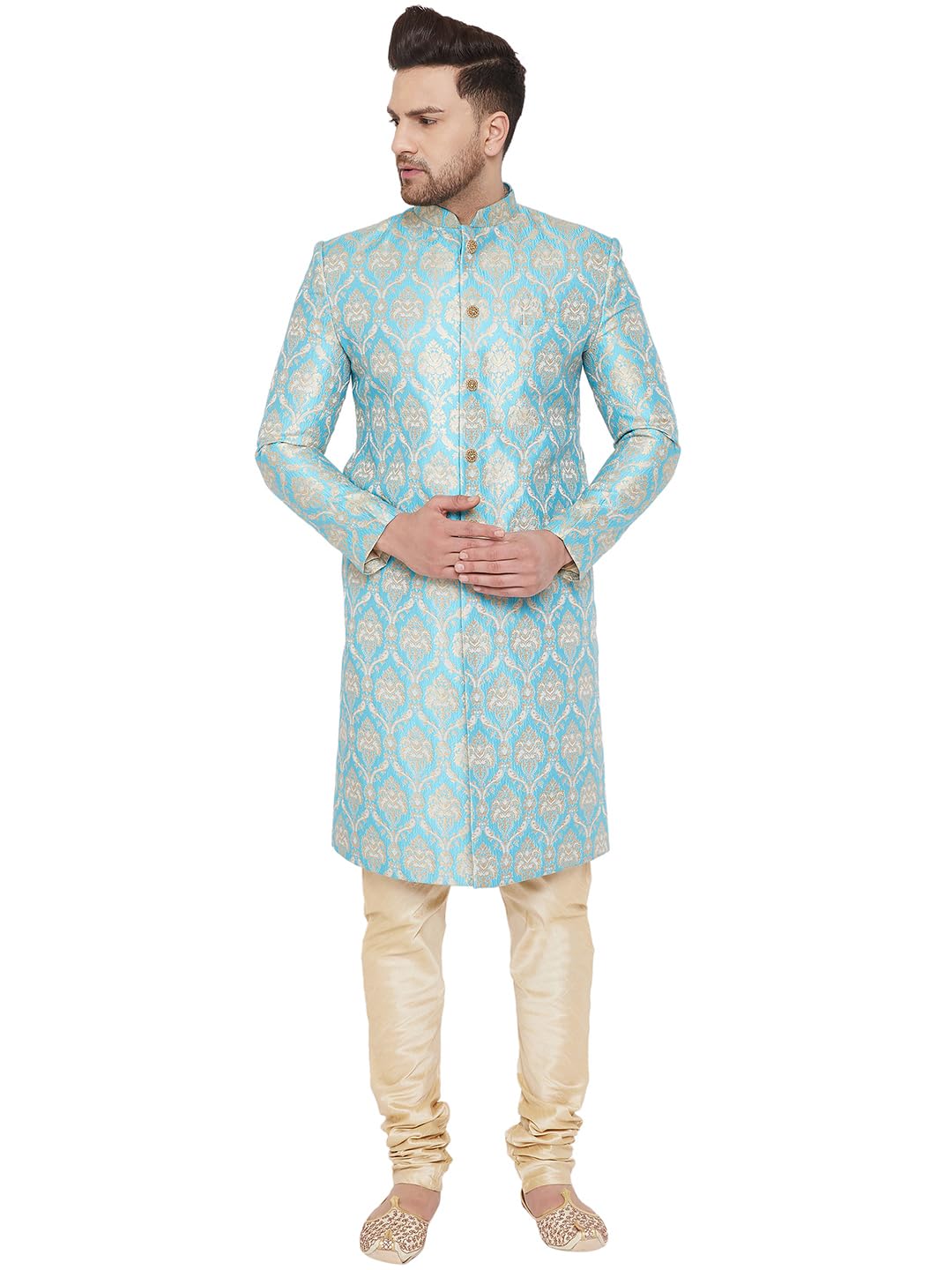 vastramay Silk Blend Men Kurta Set-picture-27