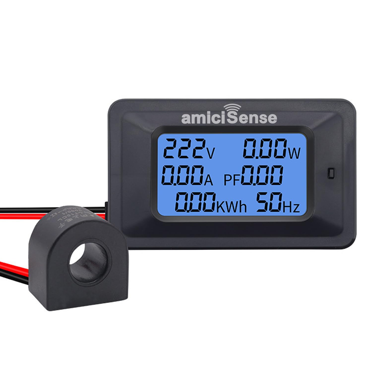 amiciSense AC 20KW 100Amp 6 in 1 Digital Energy Meter Power Meter with Blue Back Light (20 KW Energy Meter)