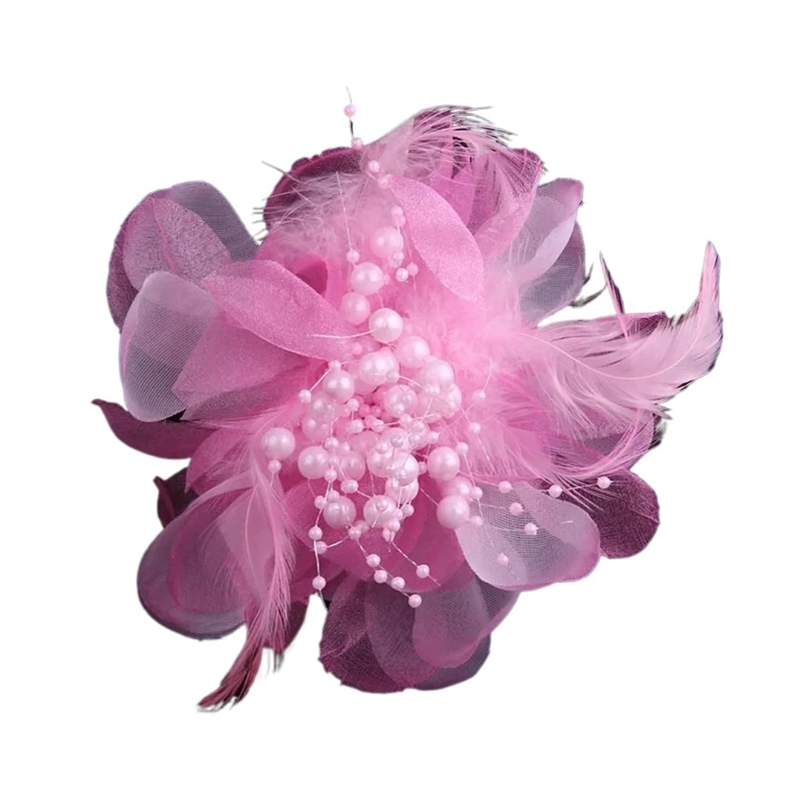 PULaif Buttons for Clothes, Women's Large Fabric Feather Flower Brooch Multicolor Corsage Lapel Pin
