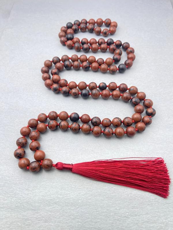 Collier de guérison en obsidienne d'acajou pour vos séances de yoga et méditation