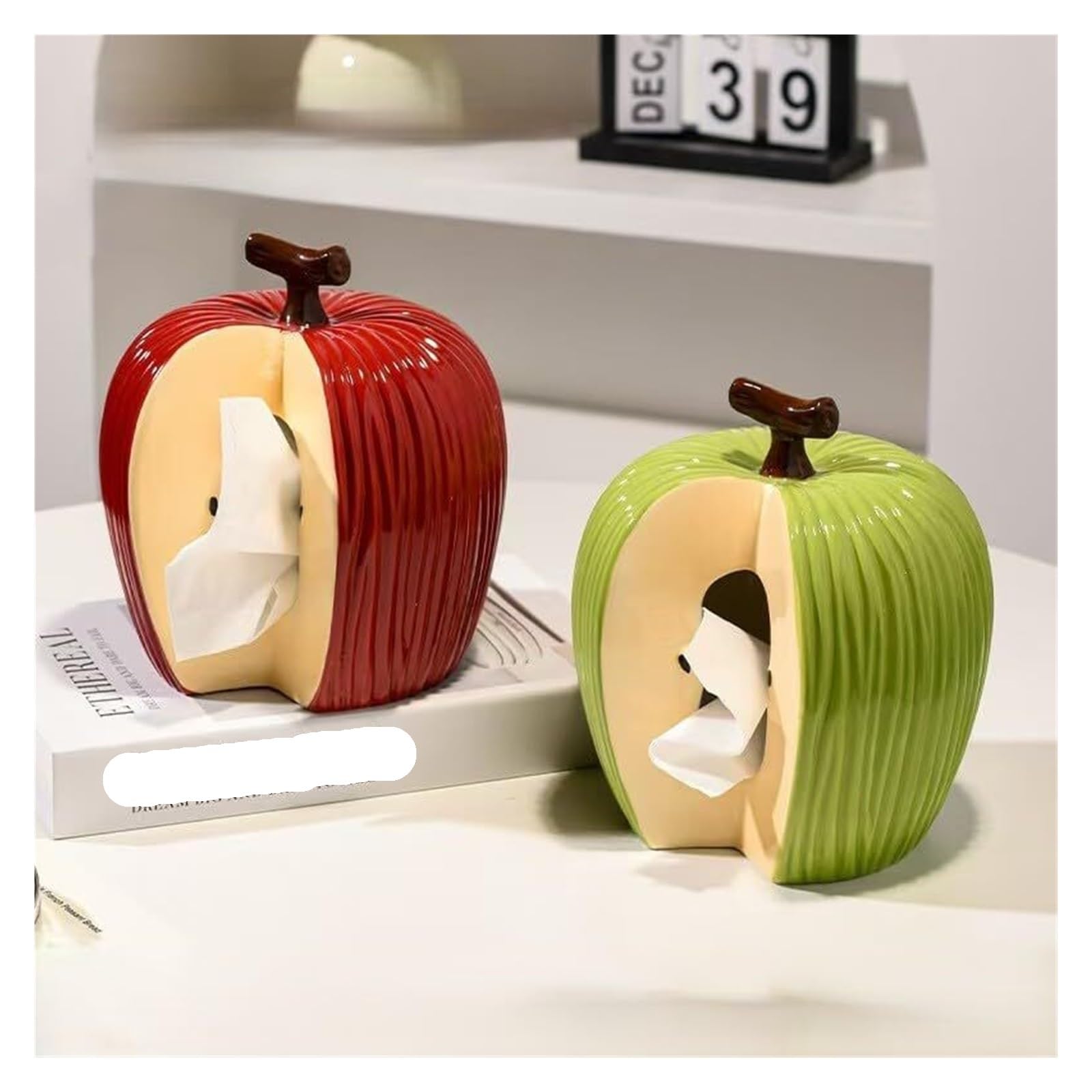 Porta fazzoletti Portafazzoletti decorativi creativi in ​​ceramica Decorazioni for la casa moderne Per la nuova casa(Green)