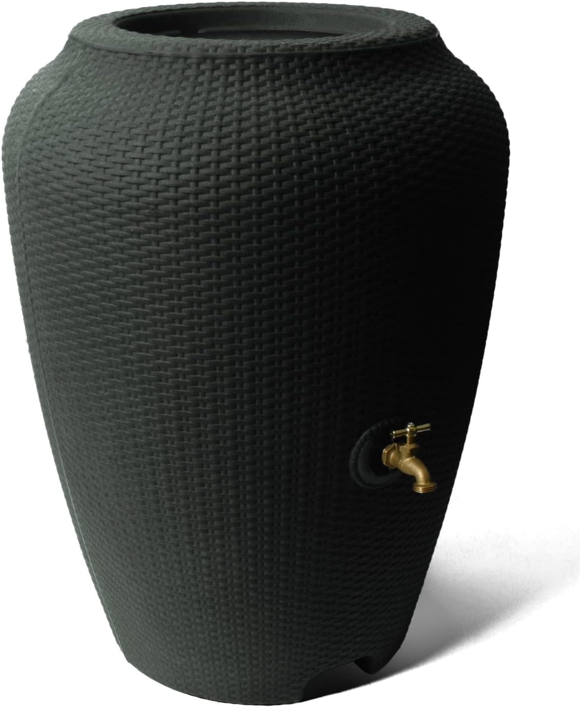 WRKBKS 50 Gallon Rain Barrel, Black Patio, Lawn & Garden