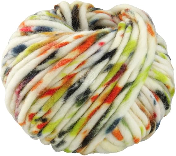 LANA GROSSA Confetti Finger Thick Merino Wick Yarn with Speckle Print
