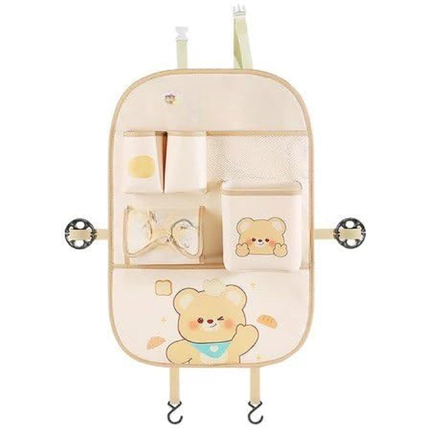 Rear Seat Car Organiser, Seat Organiser for Backseat, 2 in 1 Cartoon Car Seat Organiser, Car Organiser and Storage for Snacks, Toys, Car Tissue Box-image-26