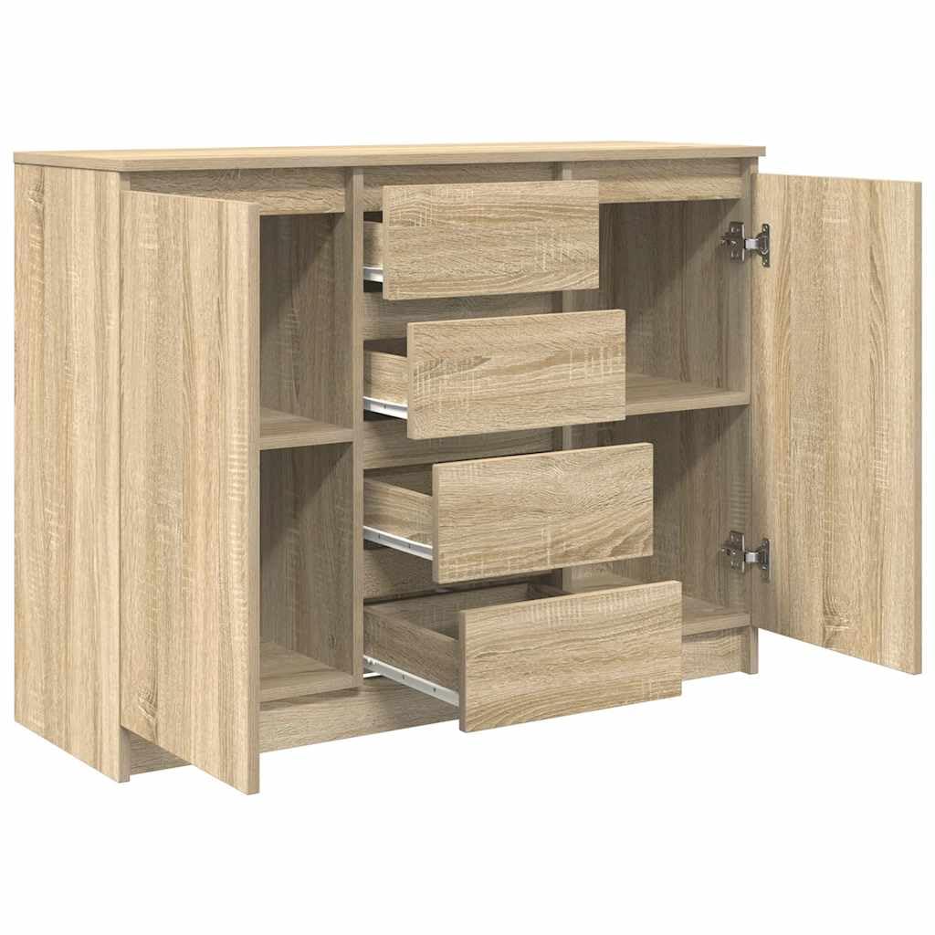 vidaXL Aparador con cajones Roble Sonoma 100,5x35x76 cm, Armario de almacenaje, Mueble aparador, Mueble de Pasillo, Mueble Buffet