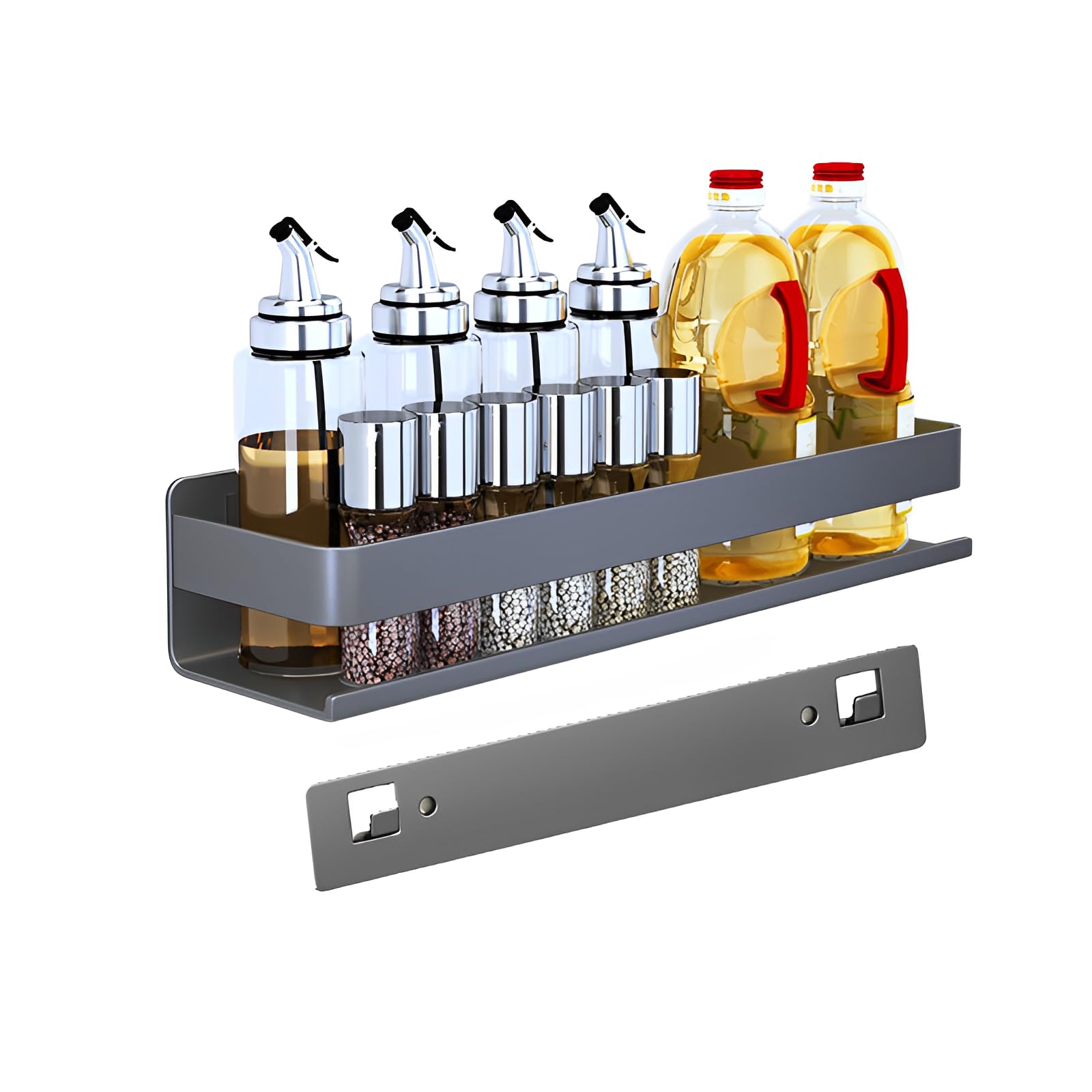 YuShiYan Stainless Steel Detachable Wall Mounted Floating Shelves for Kitchen, Bathroom, Storage Organizer Shelves, Corrosion and Rust Resistant, Set