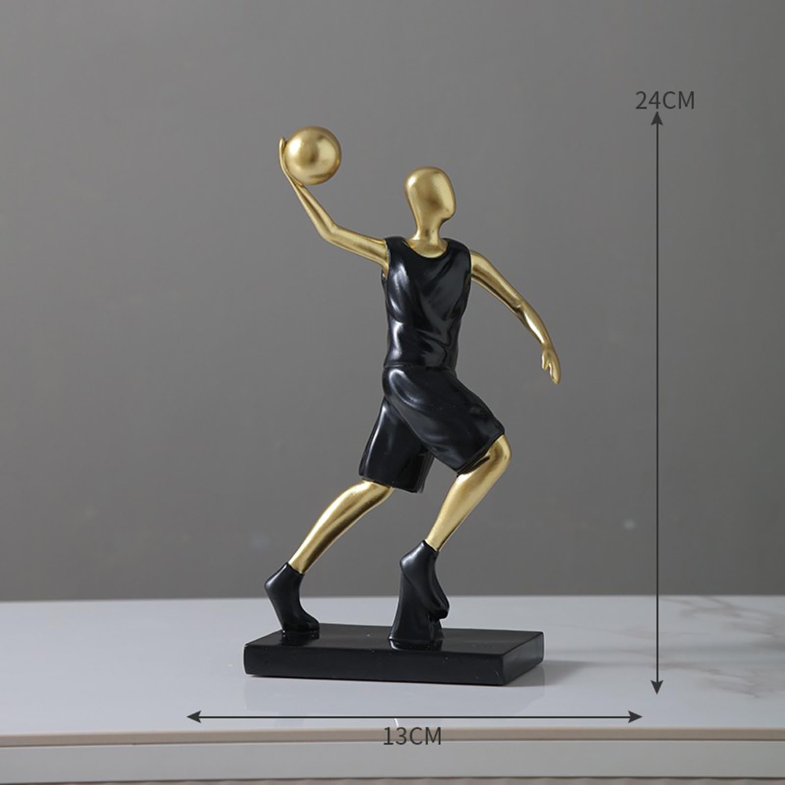 dekoracja biurka 24 cm statuetka dekoracyjna – figurki piłkarskie piłkarskie piłkarz statuetki sportowe rzeźba stołu świetny prezent wystrój domu, dekoracje rzemieślnicze dla mężczyzn chłopca Livin