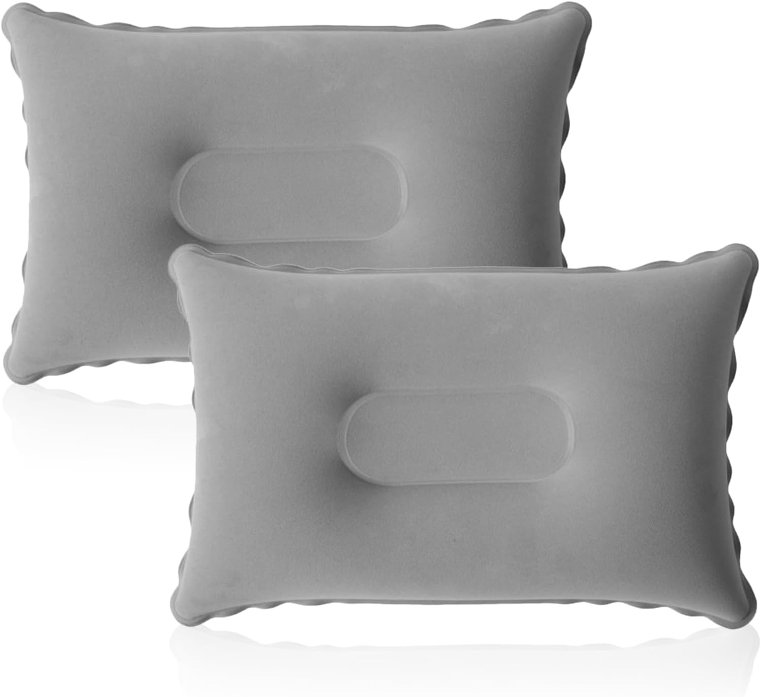 SCDZY 2 PCS Inflatable Pillows for Camping, Ultralight Compact Blow Up Pillow for Travel Outdoor Pillow Soft Flocked Surface Portable Compressible Pillows (Grey)