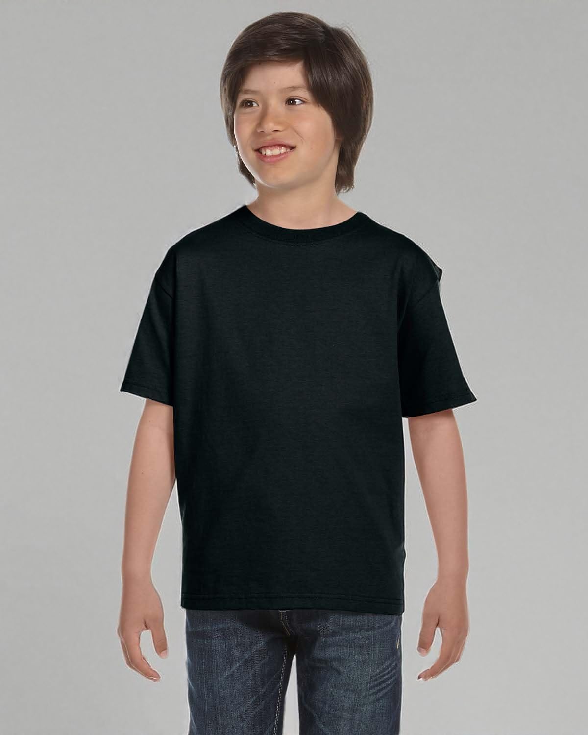 Hanes Big Boys' Comfortsoft T-Shirt (Pack of 6), Black, Medium