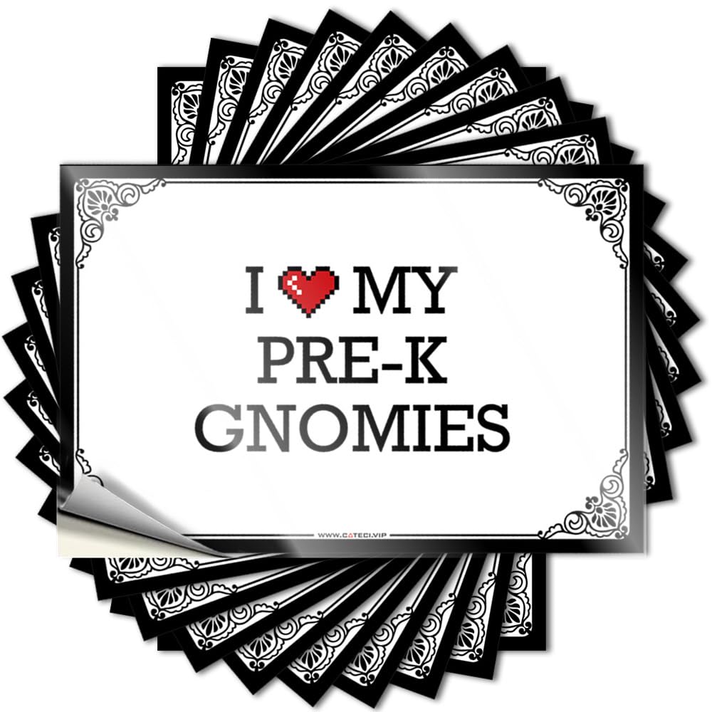 Sticker Tiki Vinyl Sticker | I Love My Pre-k Gnomies Reading for Antimicrobial Use(12X18CM)