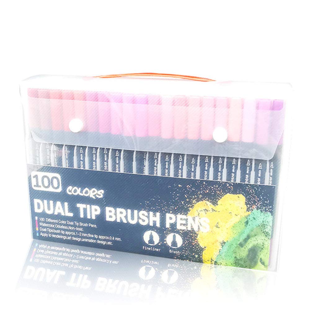 Aquarellstift 120 Farben Dual Brush Art Markers Pen für Aquarell Fineliner Zeichnen Malen Kalligraphie Schriftzug Schule Künstlerbedarf 120 schwarze Farben (schwarz100 Farben) (100 schwarze Farbe