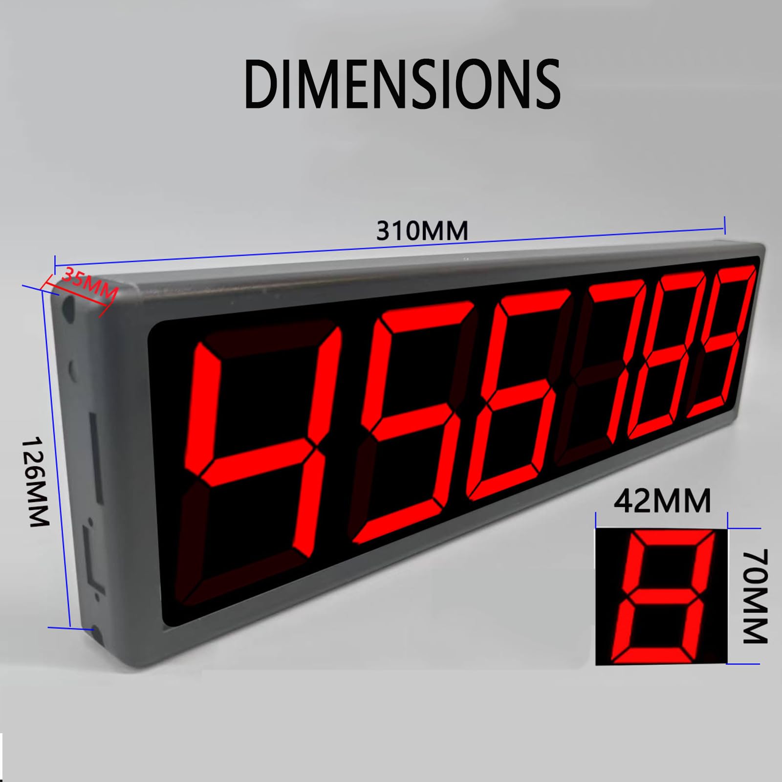 Compteur numérique LED à 6 chiffres, détection précise jusqu'à 999999, distance de 70 cm pour bande transporteuse, comptage des personnes et des visiteurs