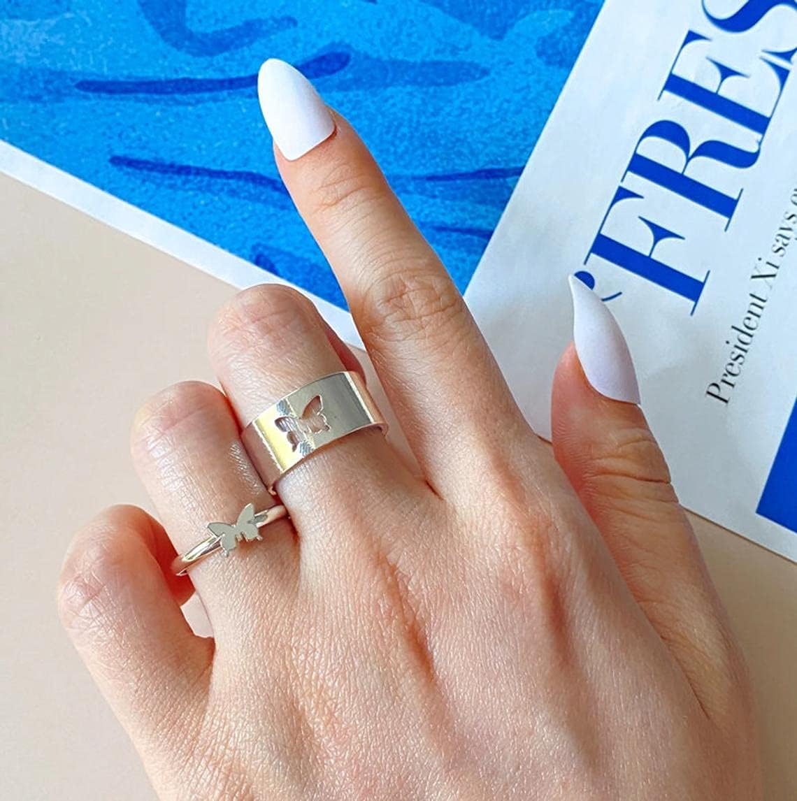 Fashion Couple Rings Shein 1pc Punk Stainless Steel 26 A-Z Letter