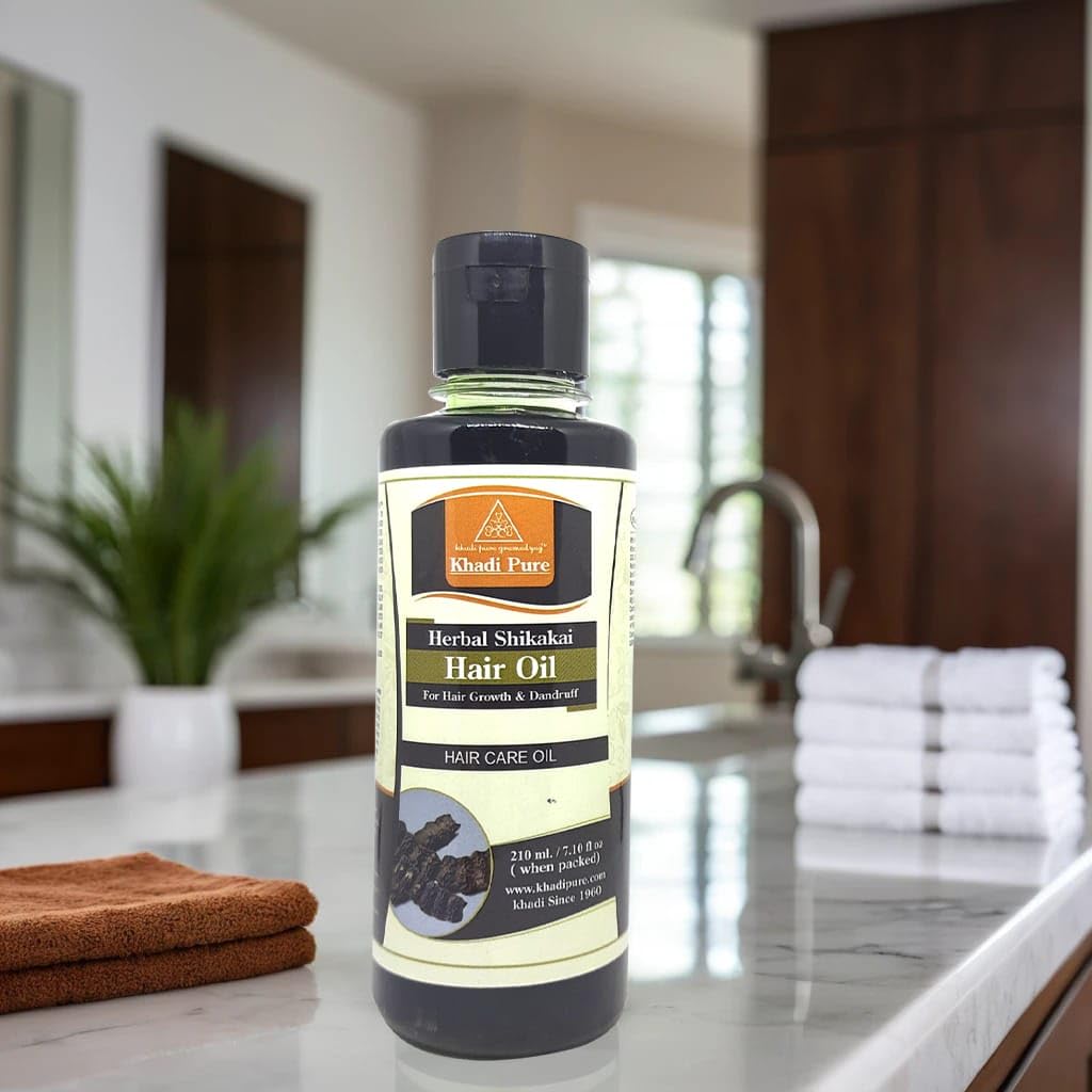 khadi pure herbal shikakai hair oil, 210 ml,black,kpshikakaihox1