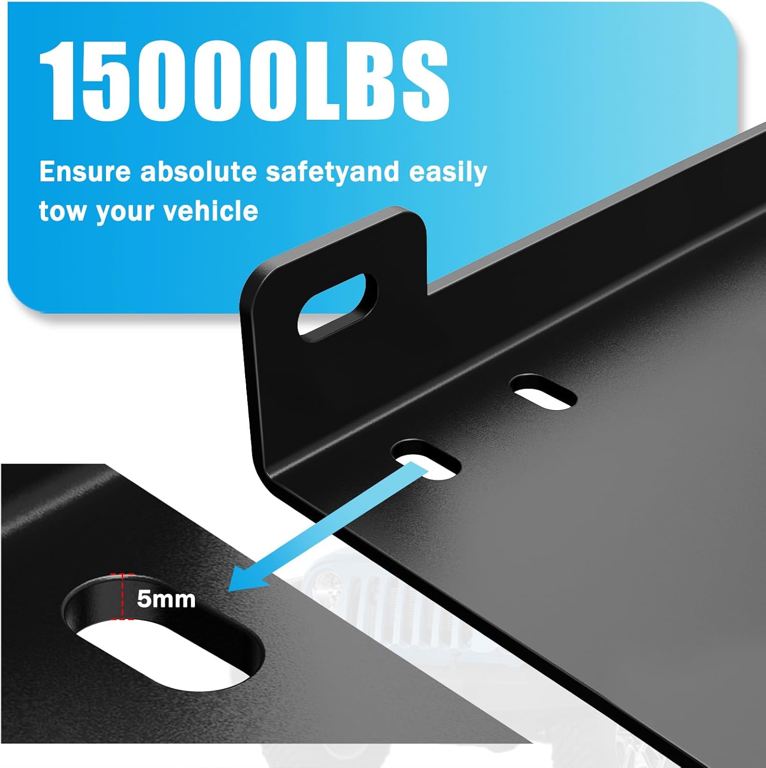 Winch Hitch Cradle Mount Plate, Universal Receiver 10 x 4 1/2 Winch Mounting with 2'' Receiver Hitch, Heavy-Duty 15000Lbs Capacity, Winch Hitch Mounting Plate for ATV UTV SUV Truck Pickup