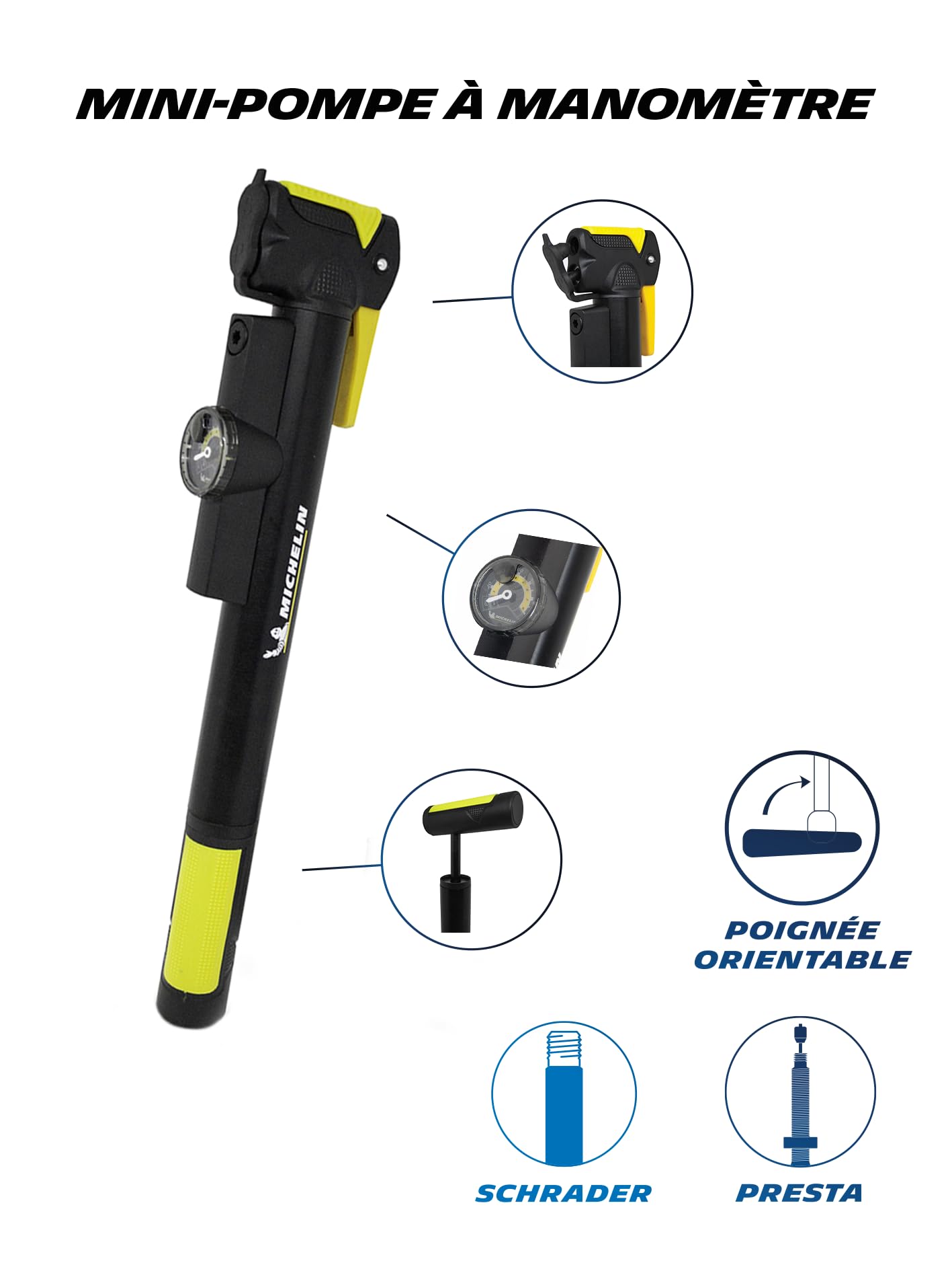 Pompa Aria Michelin A Cilindro - Analogica, Nera, Per Auto E Bici - Foto 6