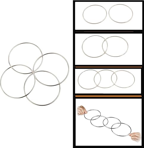Juego de 6 anillos de enlace chinos para niños, truco de magia de 3.5 x 3.5 pulgadas