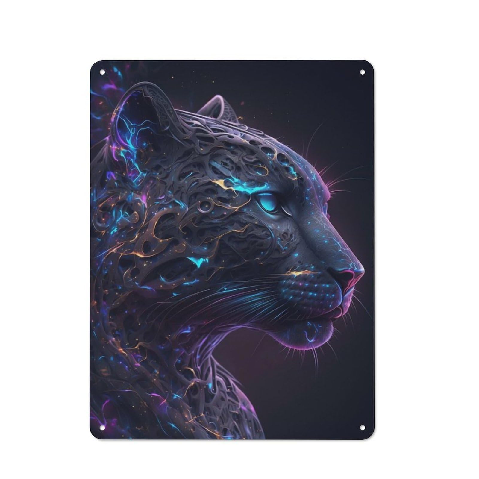 Junmoney Style-14 Garage Style Galaxy Panther Animal Retro Metal Sign 40X30cm, Workshop Wall Decor For Tool Room, Garage, Studio Or Home Bar