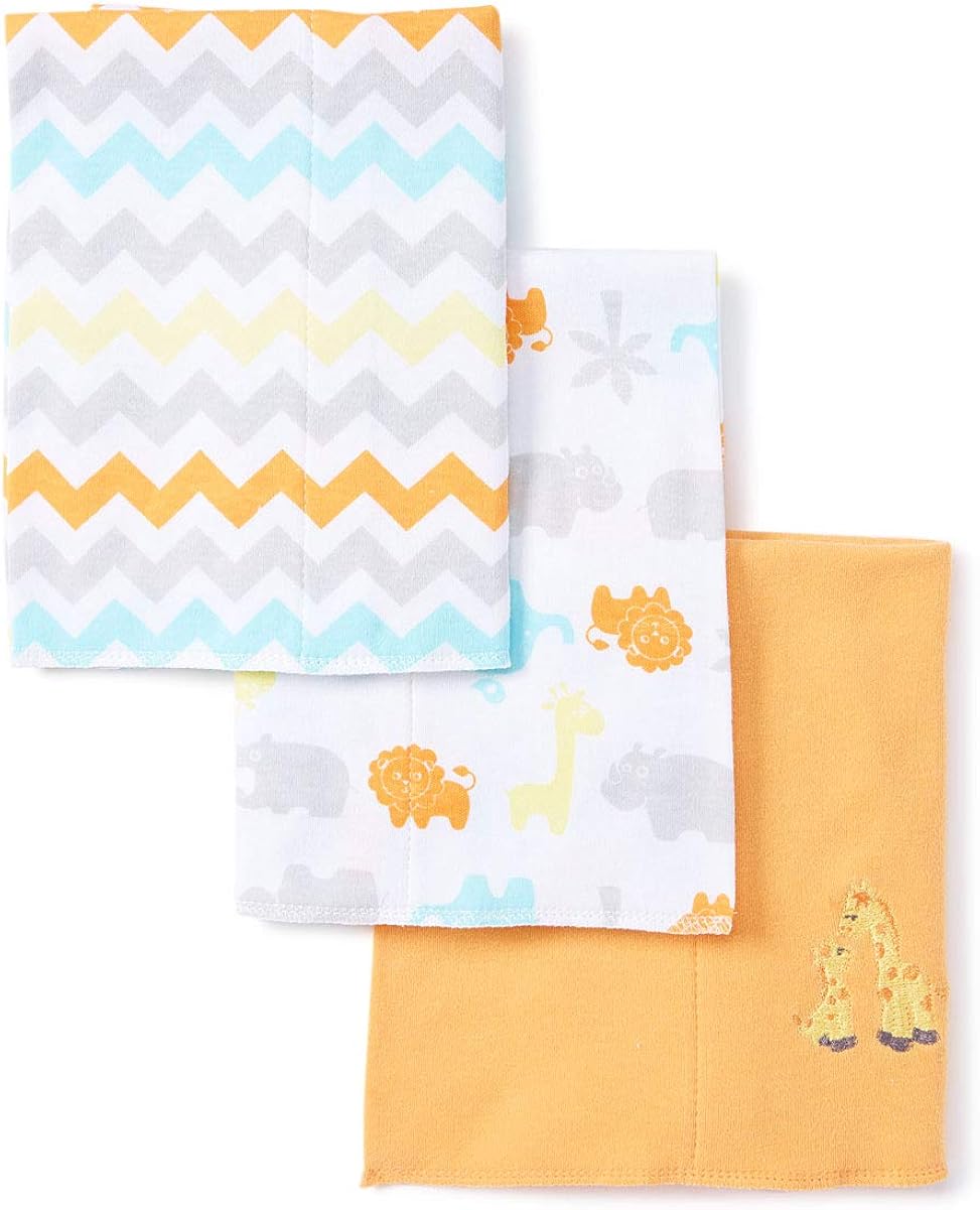Spasilk Baby Infant 3 Pack 100% Cotton Burp Cloths, Grey Celestial, One Size: Clothing