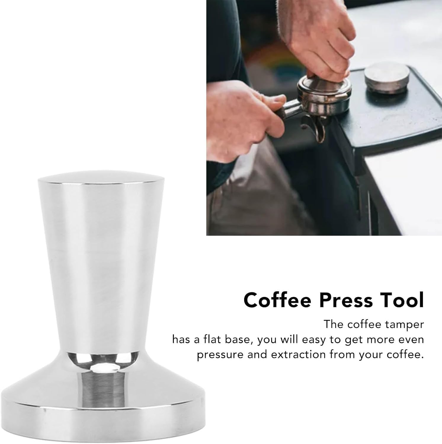 40mm Coffee Tamper,Espresso Coffee Tamper Stainless Steel Coffee Powder Hammer Coffee Powder Press Leveler Tool Barista Home Coffee Accessories for 40mm Portafilter