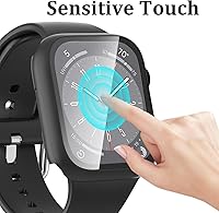 Vista 4 de Paquete de 6 fundas compatibles con Apple Watch Serie 9 8 7 de 41mm con protector de pantalla de vidrio templado, QCKANLJ cubierta protectora