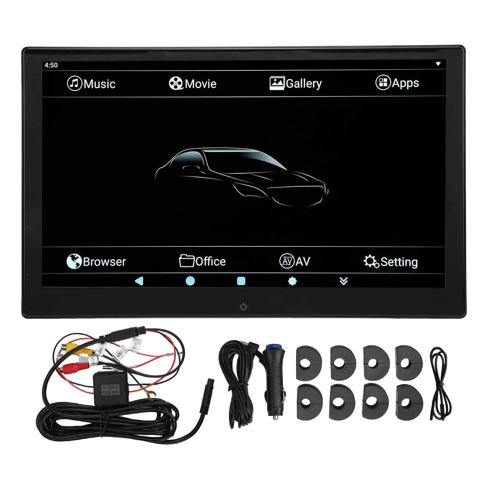 Monitor per Poggiatesta per Auto, Touch Screen 4K 1080P da 13,3 Pollici 2 + 16G Cuscino per Sedile Posteriore Lettore Multimediale Lettore Video per Sedile Posteriore per Auto per