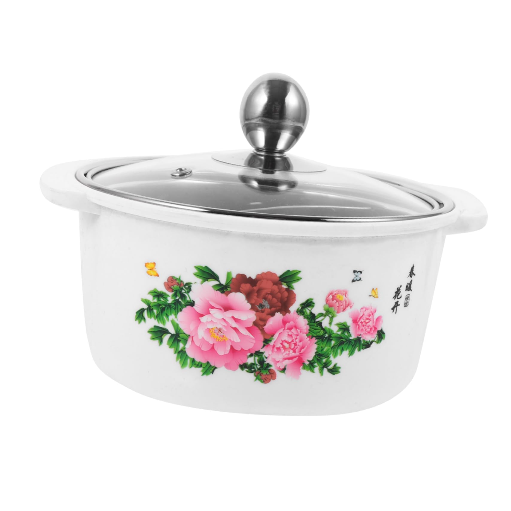 Ciieeo 1set Stainless Steel Soup Pot with Lid Single Serving Hot Pot for Induction Cookers Transparent Cover for Monitoring -scald Design for Use