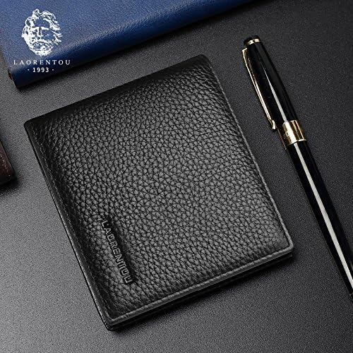 LAORENTOU Men's Wallets Genuine Leather Mens Bifold Wallets with Zipper Coin Pocket Casual Men Purse Slim Wallet - Image 6