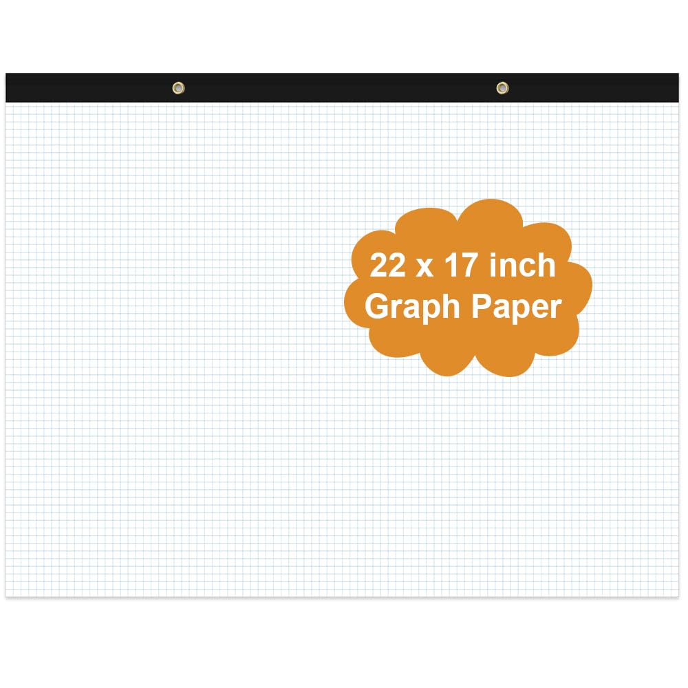 Yaridar Grande blocco note a quadretti da 55,9 x 43,2 cm, 10,2 x 10,2 cm, griglia blu, 50 fogli/100 pagine di carta per ingegneri, architetti, progettisti, matematici, disegnatori